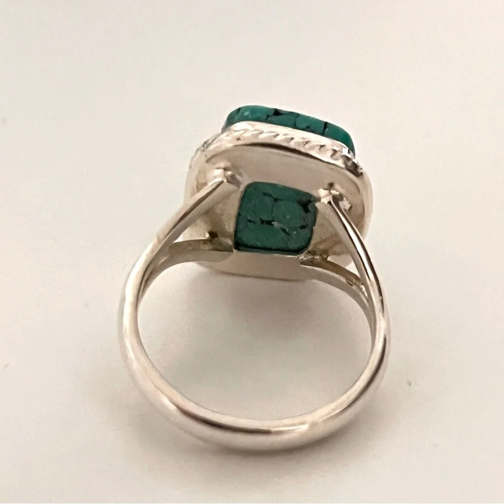 Sterling Silver Raw Turquoise, Ring Size 7 - Picture 2 of 8